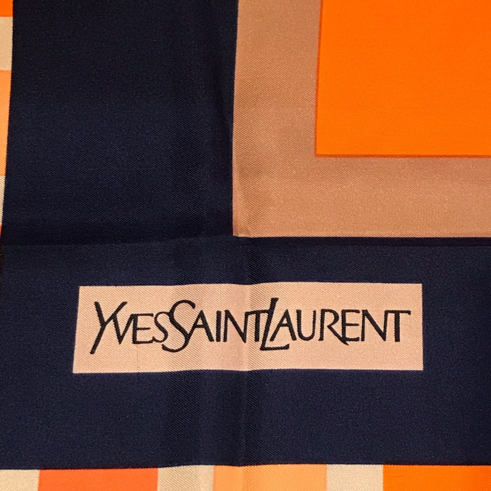 Yves Saint Laurent Silk Scarf in Box 😍🧡🔥 - Picture 5 of 17